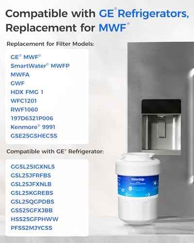 Waterdrop WD-F13 Refrigerator Water Filter Replacement for GE® MWF®, 3 Pack