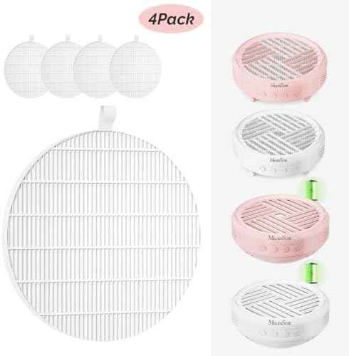 SProR Nail Dust Collector Replacement Filter, 4 Pack Reusable Dust Filter for MelodySusie Hpro/SProR Nail Dust Collector, Compatible Fine Filter for Efficient Nail Dust Collection