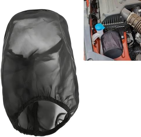 Cold Air Intake Filter Cover, Thickened Dust-proof Water-proof Motorcycle Universal Air Intake Cover Filter Sock for High Flow Cone Air Filter Compatible with Harley Davidson Touring (Large) - Field & Pure