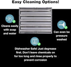 20" x 25" Stainless Steel Commercial Hood Filter – Dishwasher Safe, Welded Baffle Grease Trap with Drop Handles – Easy Installation & Durable Grease Fire Prevention Filter - Field & Pure