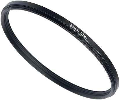 82mm to 77mm Step-up Adapter Rings Filter Adapter Black Metal Step Down Filter Ring Adapter Compatible with All Brand UV CPL ND Camera Lens Filter Stepping Rings (82mm-77mm)