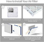 Filter King 25x25x1 Air Filter | 4-PACK | Carbon MERV 8 HVAC Pleated A/C Furnace Filters | MADE IN USA | Actual Size: 24.5 x 24.5 x .75"