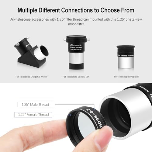 Astromania Telescope Filter Moon Filter 1.25" Neutral Color Filter ND96-0.3 - Field & Pure