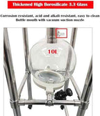 Glass Vacuum Filter Lab Vacuum Filtration Extraction Apparatus with 10L Brinell Funnel/10L Glass Flask Negative Pressure Stainless Steel Vacuum Filter Kit for Liquid Extraction