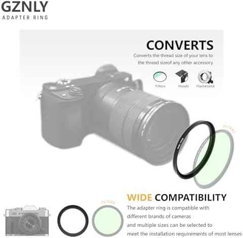 82mm to 77mm Step-up Adapter Rings Filter Adapter Black Metal Step Down Filter Ring Adapter Compatible with All Brand UV CPL ND Camera Lens Filter Stepping Rings (82mm-77mm)