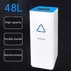Outdoor Trash Cans White Combined Trash Can Large-Capacity Square Sorting Trash Can Outdoor Direct Throw Trash Can Without Cover, Anti-Fingerprint Technology 48 - Field & Pure