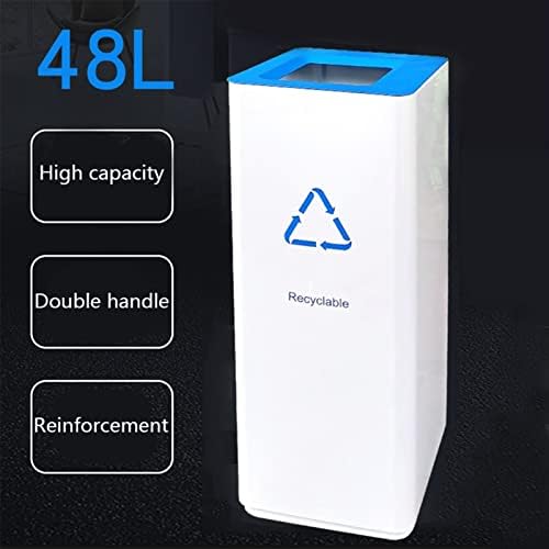 Outdoor Trash Cans White Combined Trash Can Large-Capacity Square Sorting Trash Can Outdoor Direct Throw Trash Can Without Cover, Anti-Fingerprint Technology 48 - Field & Pure
