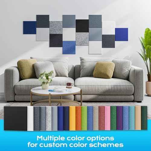 22 Pack Self-Adhesive Sound Proof Foam Panels for Walls 12"x12"x0.4" Fabric