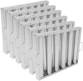 6Pcs 19.5W x 15.5H x 1.78TH Inch Commercial Hood Filters, 430 Stainless Steel 5 Grooves Hood Filters Restaurant Kitchen Exhaust Hoods for Grease Filter, Range Hood Baffle Filter