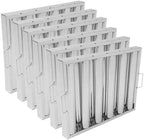6Pcs 19.5W x 15.5H x 1.78TH Inch Commercial Hood Filters, 430 Stainless Steel 5 Grooves Hood Filters Restaurant Kitchen Exhaust Hoods for Grease Filter, Range Hood Baffle Filter