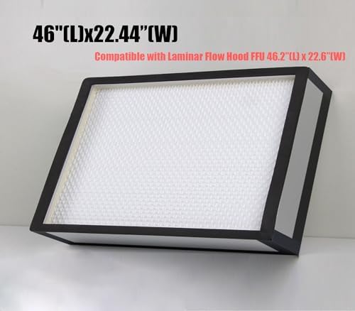 FFU H14 HEPA Filter Replacement, Laminar Flow Hood Filter Replacement Kit 1 Piece, Compatible with Laminar Flow Hood FFU 46.2"x22.6",100/ISO 5, H14 HEPA Flow Hood Filter - Field & Pure