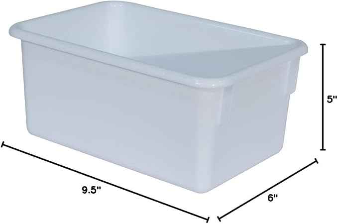 Wood Designs Cubby Storage Bin, Heavy Duty Plastic Containers
