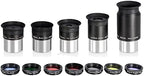 CelticBird 1.25" Eyepiece and Filter Set with a Carry Case-Telescope Accessory Kit (13 Piece) - 5pcs Plossl Eyepieces & 5pcs Color Filters & a 2X Barlow Lens & a Moon Filter & a Polarizing Filter - Field & Pure