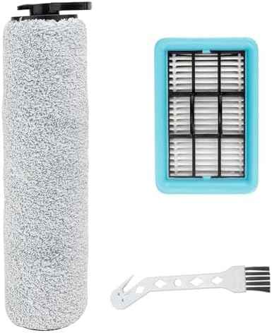 Brush Roll and Filter Replacement Parts for Bissell Crosswave HF2/3845N/3831 Floor Scrubber,1 Roller Brush 1 Filter 1 Cleaning Brush (Set 2)