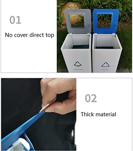 Outdoor Trash Cans White Combined Trash Can Large-Capacity Square Sorting Trash Can Outdoor Direct Throw Trash Can Without Cover, Anti-Fingerprint Technology 48 - Field & Pure