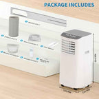 GarveeLife Portable Air Conditioner,8,000 BTU for Rooms up to 350 Sq.Ft., 4-IN-1 Smart Compact AC Unit with Cooling, 24 Hour Timer, Dehumidifier, Fan, Remote Control and Window Kit, White