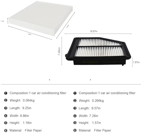 Cabin & Engine Air Filter kit for Honda Odyssey 3.5L