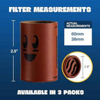 Smoke Fiends 3 Pack Replacement Filters | Discreet HEPA & Carbon