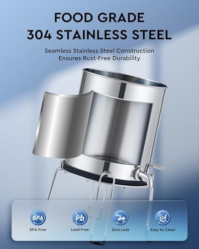 CO-Z Gravity Fed Water Filter System, Stainless Steel Gravity Water