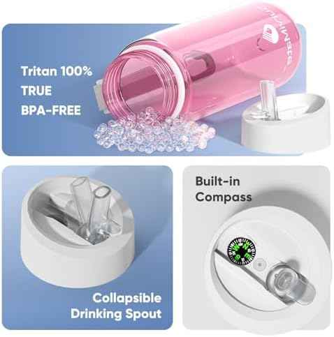Survimate 5-Stage 0.01μm Ultra-Filtration Filtered Water Bottle, BPA-Free Material, NSF/ANSI 42 Certified, Portable Water Filter Bottle for Survival, Camping, Hiking, and Emergency Use