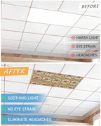 4 Pack Fluorescent Light Cover for Ceiling Lights, Desert Camels Magnetic Classroom Light Filters 4x2 Feet, Tropical Palm Trees Sand Cords Brown Decorative Ceiling Shade Panel for Office - Field & Pure