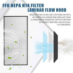 HEPA H14-Filter Laminar Flow Hood Updated FanFilter Unit（Include HEPA Filter）100/ISO Class 5 Cleanroom/Laboratory/Cleanroom/Mushroom Room, Laminar Air Flow Hood(46.2"x22.6"110V，Dual Machine)