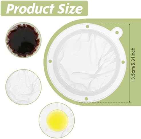 4 Pieces 200 Mesh Strainer, Nylon Funnel Filter for Cooking Oil, Milk, Juice, Wine, Cheese & Coffee, 5 Inch Funnel with Fine Mesh Strainer for Grease And Reuse Oil, Durable Nylon