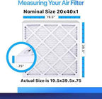 20x40x1 Air Filter (MERV 8) (6-Pack) King Dust & Allergy Control AC Furnace Filters, MADE IN USA, HVAC, Pleated, Electrostatic (Actual Size: 19.5 x 39.5 x .75)