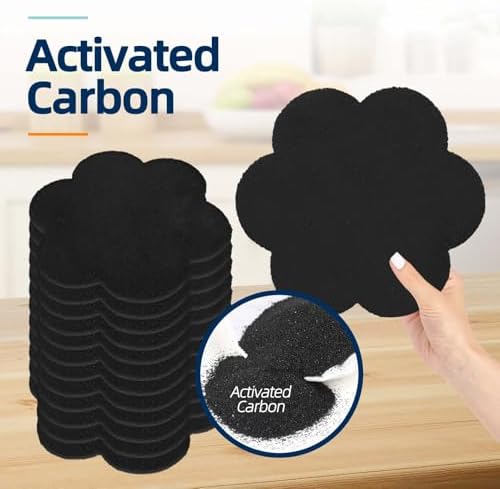 12pcs Trash Can Odor Absorbing Filters: Activated Charcoal Deodorizer