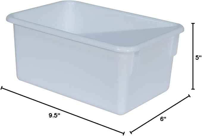 Wood Designs Cubby Storage Bin, Heavy Duty Plastic Containers