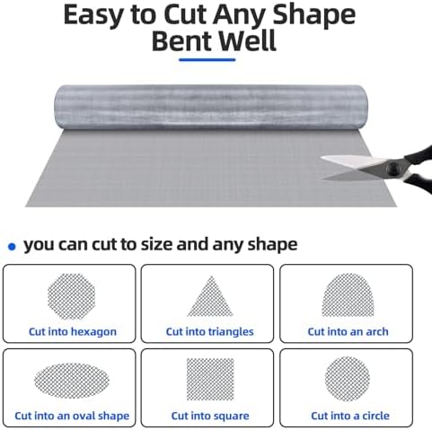20 Mesh 304 Stainless Steel Mesh Screen, 24''×118''(60cm×300cm) Wire