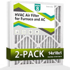 14x18x1 Air Filter MERV 8 (2-Pack), HVAC/Furnace AC Filter Replacement, Dust Defense–Comparable with MPR 600 & FPR 5 (Actual 13.75x17.75x0.75) - Field & Pure