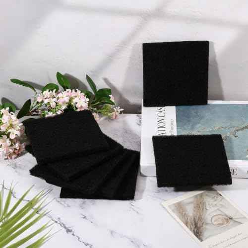 16Pcs Activated Charcoal Purifying Deodorizer for Trash Cans Universal Stick-on Rectangle Odor Absorbing Filters for Compost Buckets Countertop Recycle Bins Home Kitchen Accessories