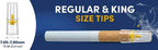 8 Hole Easy Draw Cigarette Filters 600 Pack - 2 Travel Cases - Fits Regular & King Size, 8mm