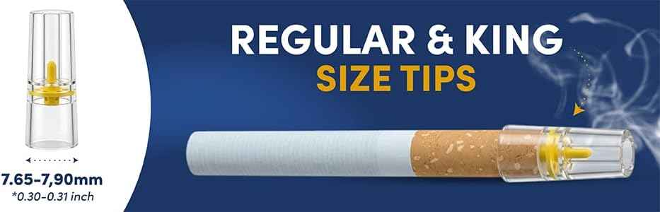 8 Hole Easy Draw Cigarette Filters 600 Pack - 2 Travel Cases - Fits Regular & King Size, 8mm