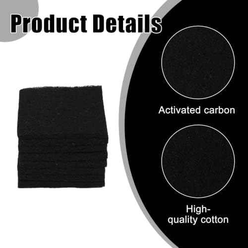 16Pcs Activated Charcoal Purifying Deodorizer for Trash Cans Universal Stick-on Rectangle Odor Absorbing Filters for Compost Buckets Countertop Recycle Bins Home Kitchen Accessories