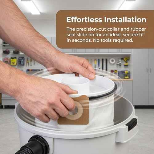 VF3501 Vacuum Bags Fir Replacement for Rigid Shop Vac Bags 4 Gallon Size C, Compatible with RIDGID 3 4 4.5 Gallon Wet/Dry Vacuums Dust Collection Filter Bags Part # 23738 WS32045F (12/Pack)