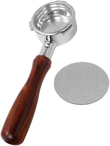 58mm bottomless portafilter with 3 Ears Compatible for CASABREWS/Gevi 58mm Espresso Machines | with Stainless Steel Filter Basket and Wooden Handle