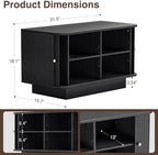 AKMAKM Fluted Shoe Storage Bench, 31" W Small Entryway Bench with