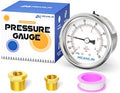 MEANLIN MEASURE -30inHG~60Psi Vacuum Gauge Stainless Steel 1/4" NPT 2"