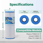 C-4950 Spa Filter Replaces Pleatco PRB50-IN, 373045, Jacuzzi J200, 1Pack
