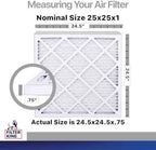 Filter King 25x25x1 Air Filter | 4-PACK | Carbon MERV 8 HVAC Pleated A/C Furnace Filters | MADE IN USA | Actual Size: 24.5 x 24.5 x .75"