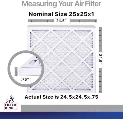Filter King 25x25x1 Air Filter | 4-PACK | Carbon MERV 8 HVAC Pleated A/C Furnace Filters | MADE IN USA | Actual Size: 24.5 x 24.5 x .75"