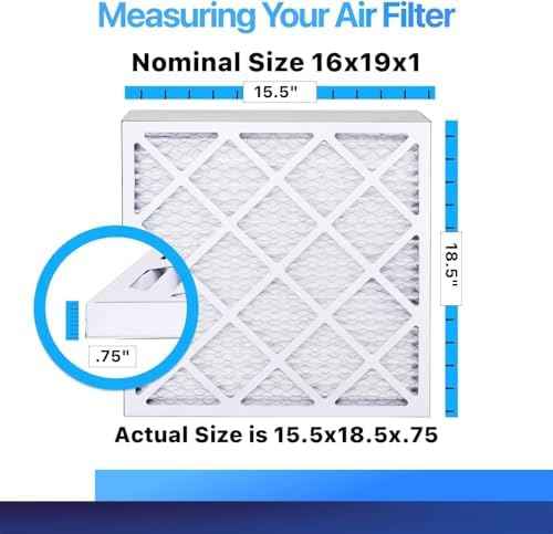 16x19x1 Air Filter (MERV 8) (4-Pack) King Dust & Allergy Control AC Furnace Filters, MADE IN USA, HVAC, Pleated, Electrostatic (Actual Size: 15.5 x 18.5 x .75)