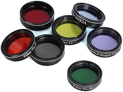 CelticBird 1.25" Eyepiece and Filter Set with a Carry Case-Telescope Accessory Kit (13 Piece) - 5pcs Plossl Eyepieces & 5pcs Color Filters & a 2X Barlow Lens & a Moon Filter & a Polarizing Filter - Field & Pure