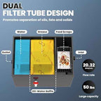 Commercial Grease Trap, 40 LBS Carbon Steel Under Sink Grease Trap, Side Inlet Interceptor 40 Gallon, 15.32 GPM Grease Interceptor, for Restaurant Home Kitchen Canteen