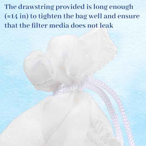 3 Pack Aquarium Filter Bags, 180 Extra Fine Mesh Media Bags for Aquarium, Reusable Nylon Filter Media Bag with Drawstring for Activated Carbon, Resin, Small Tanks(7.5x3.6in)