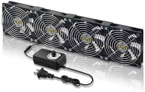 4 x 120 mm Computer Fan with AC Plug, Brushless Cooling Fan