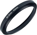 40.5mm to 43mm Step-up Adapter Rings Filter Adapter Black Metal Step