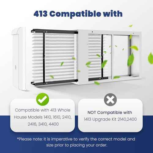2-Pack 413 Replacement Filter Compatible with AprilAire Whole House Air Purifiers, Models 1410, 1610, 2410, 2416, 3410, 4400, MERV 13 Air Purifiers, Size: 16x25x4(Actual Size 16.1''x27.8"x4)